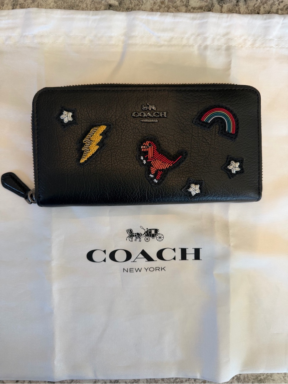 Coach RARE NWOT Coach 1941 Rexy Metal Embroidery Accordion Zip Wallet 58485